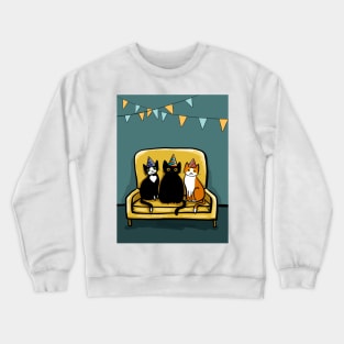 Party Hat Cats Crewneck Sweatshirt